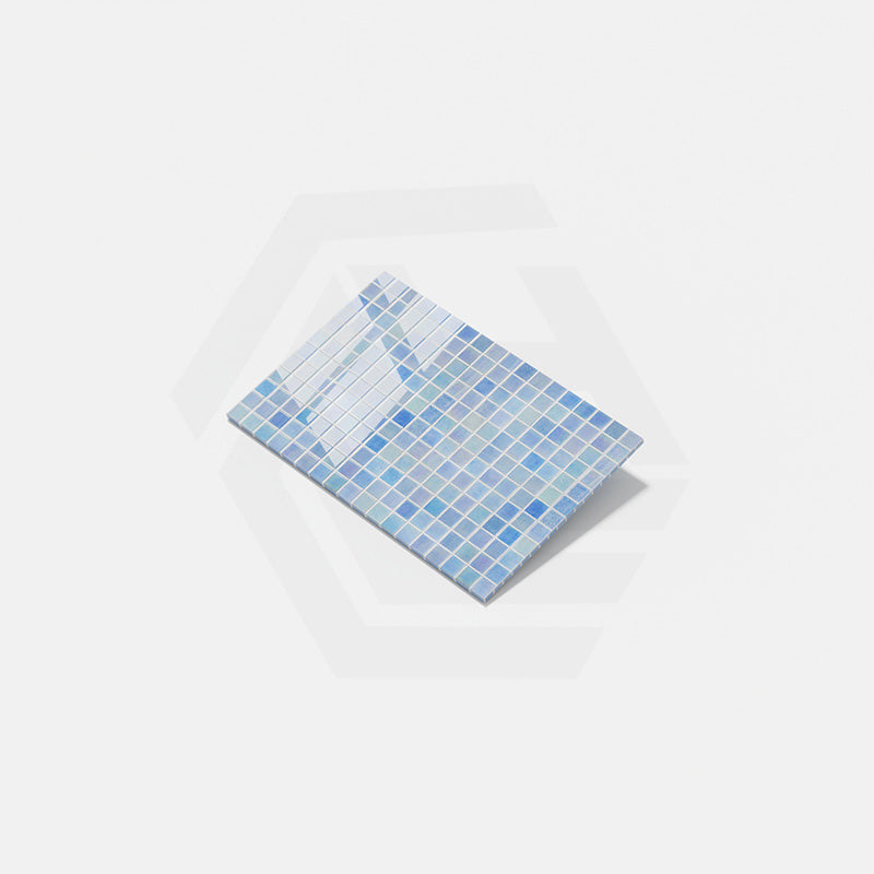 Onix Opalescent Azul Celeste Gloss Glass Mosaic Tile 310x467mm Sheet (25x25mm Chip Piece)