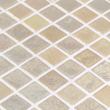 Onix Opalescent Beige Dot Gloss Glass Mosaic Tile 310x467mm Sheet (25x25mm Chip Piece)