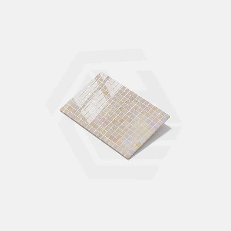 Onix Opalescent Beige Dot Gloss Glass Mosaic Tile 310x467mm Sheet (25x25mm Chip Piece)