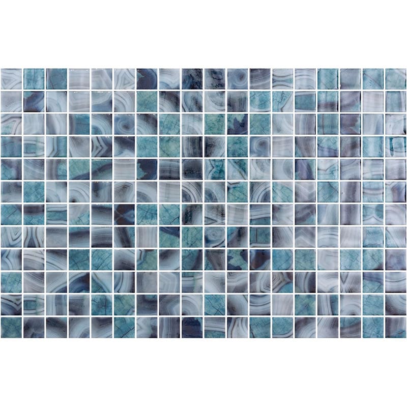 Onix Borneo Luminis Glass Gloss Mosaic Tile 310x467mm Sheet (25x25mm Chip Piece)