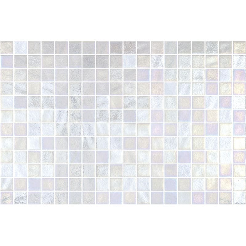 Onix Opalescent Blanco Gloss Glass Mosaic Tile 310x467mm Sheet (25x25mm Chip Piece)
