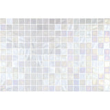 Onix Opalescent Blanco Gloss Glass Mosaic Tile 310x467mm Sheet (25x25mm Chip Piece)