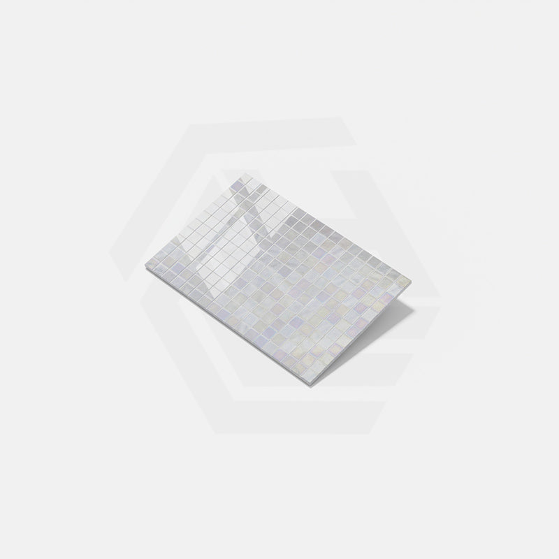 Onix Opalescent Blanco Gloss Glass Mosaic Tile 310x467mm Sheet (25x25mm Chip Piece)