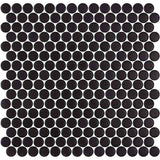 Onix Penny Natureglass Black Matte Glass Mosaic Tile 287x284mm Sheet (19x19mm Chip Size)
