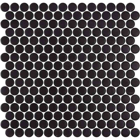 Onix Penny Natureglass Black Matte Glass Mosaic Tile 287x284mm Sheet (19x19mm Chip Size)