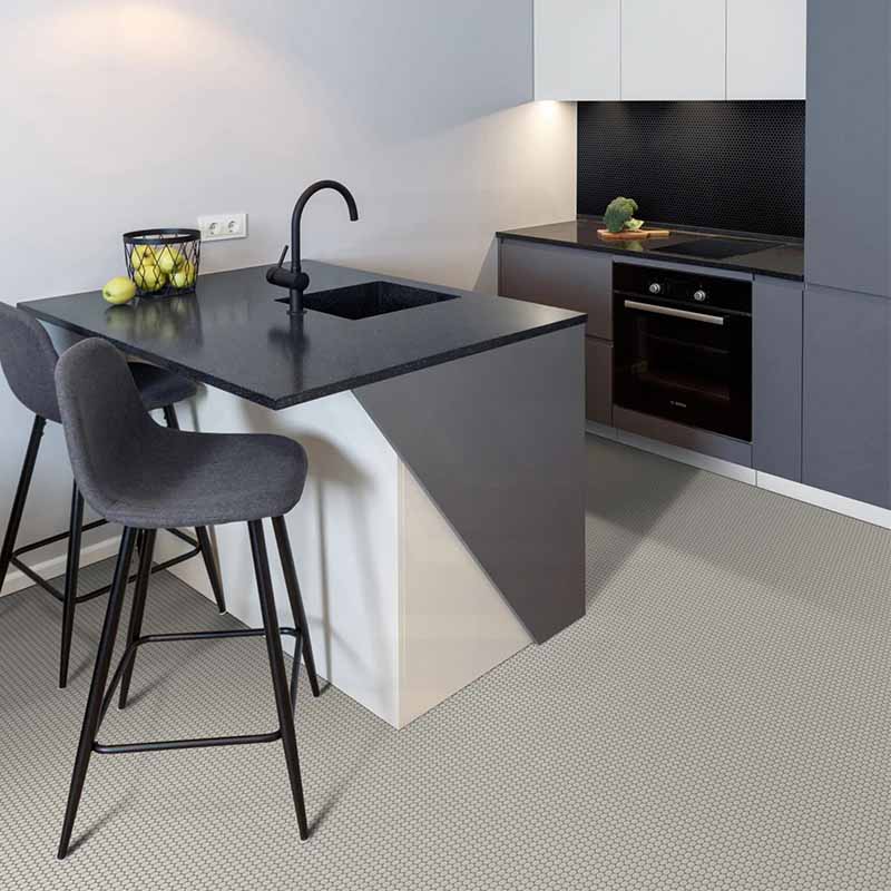 Onix Penny Natureglass Black Matte Glass Mosaic Tile 287x284mm Sheet (19x19mm Chip Size)