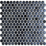 Onix Penny Opalo Black Gloss Glass Mosaic Tile 287x284mm Sheet (19x19mm Chip Size)