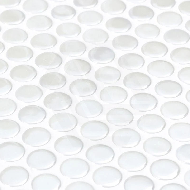 Onix Penny Opalo White Gloss Glass Mosaic Tile 287x284mm Sheet (19x19mm Chip Size)