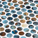 Onix Penny Print Gloss Glass Mosaic Tile 287x284mm Sheet (19x19mm Chip Size)