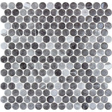 Onix Penny Storm Gloss Glass Mosaic Tile 287x284mm Sheet (19x19mm Chip Size)