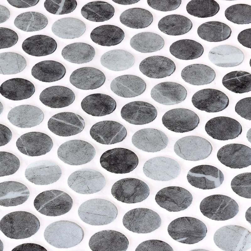Onix Penny Storm Gloss Glass Mosaic Tile 287x284mm Sheet (19x19mm Chip Size)