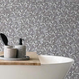 Onix Penny Storm Gloss Glass Mosaic Tile 287x284mm Sheet (19x19mm Chip Size)