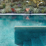 Onix Penny Arrecife Emerald Gloss Glass Mosaic Tile 287x284mm Sheet (19x19mm Chip Size)