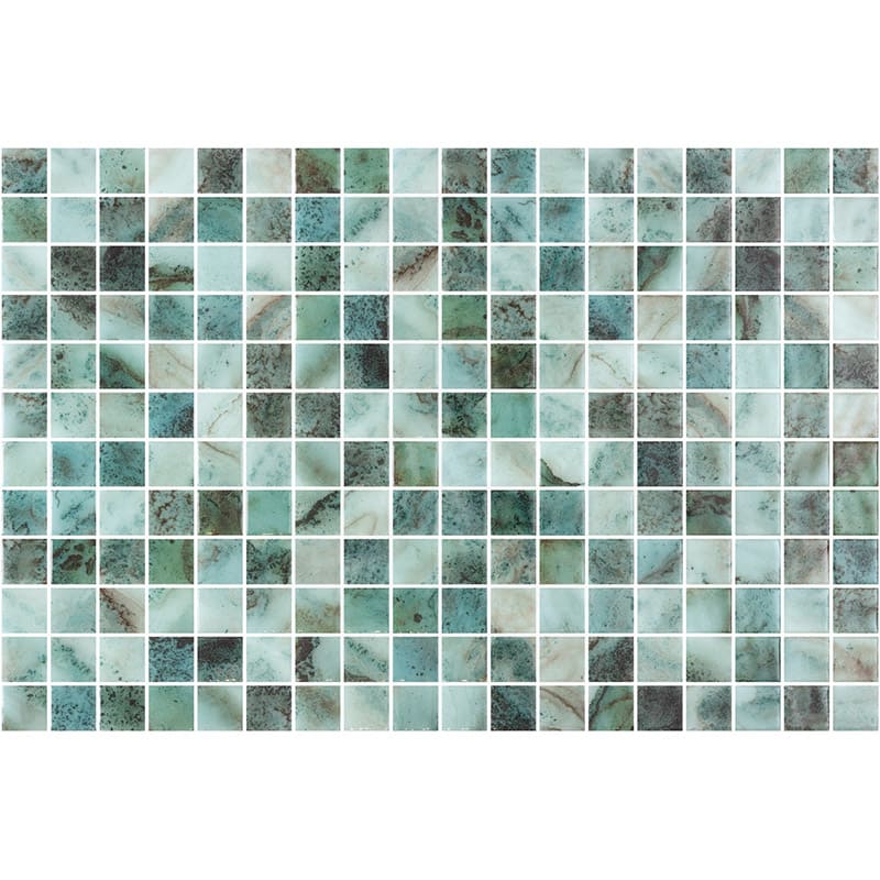 Onix Caribu Luminis Glass Gloss Mosaic Tile 310x467mm Sheet (25x25mm Chip Piece)