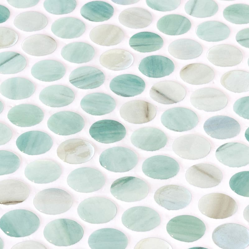 Onix Penny Delbin Iridis Gloss Glass Mosaic Tile 287x284mm Sheet (19x19mm Chip Size)