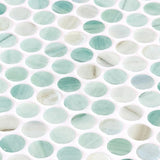 Onix Penny Delbin Iridis Gloss Glass Mosaic Tile 287x284mm Sheet (19x19mm Chip Size)