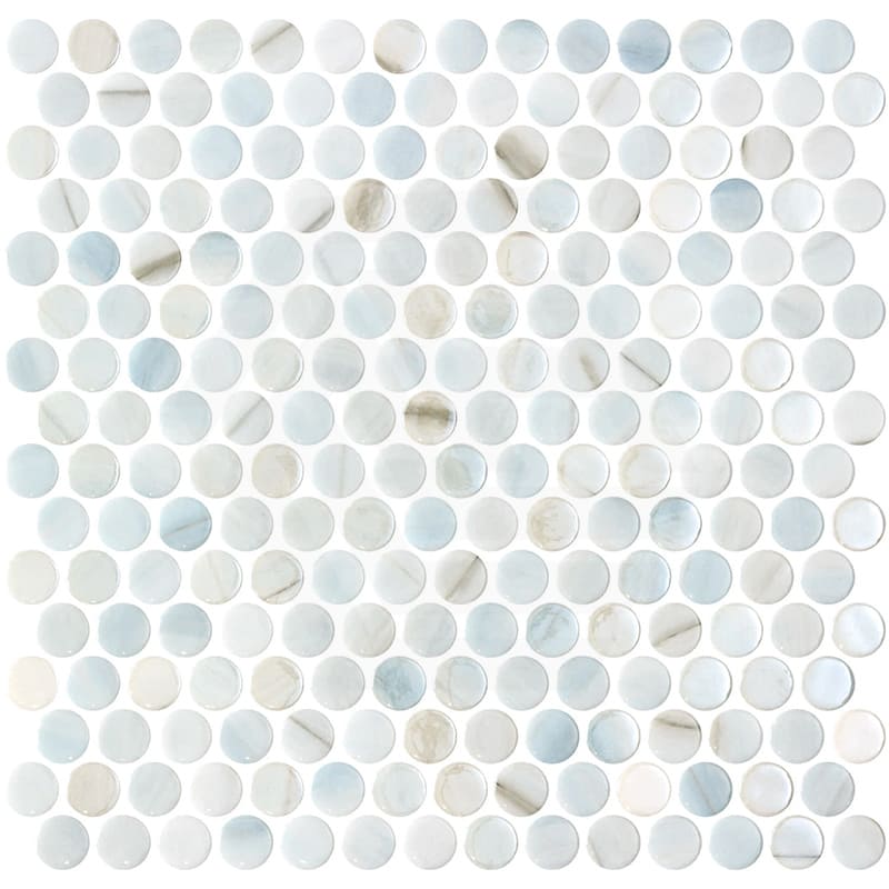Onix Penny Zhoe Iridis Gloss Glass Mosaic Tile 287x284mm Sheet (19x19mm Chip Size)