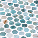 Onix Penny Zaira Iridis Gloss Glass Mosaic Tile 287x284mm Sheet (19x19mm Chip Size)