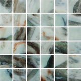 Onix Penta Amazona Gloss Glass Mosaic Tile 310x310mm Sheet (50x50mm Chip Size)