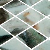 Onix Penta Amazona Gloss Glass Mosaic Tile 310x310mm Sheet (50x50mm Chip Size)