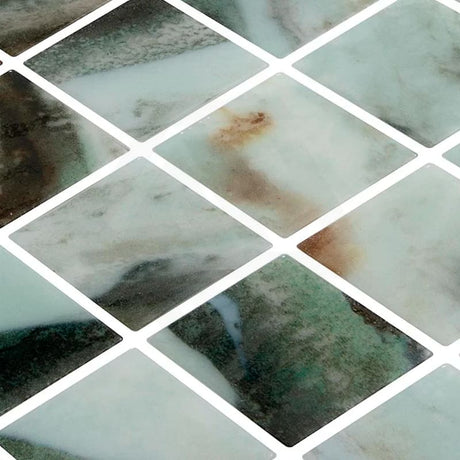 Onix Penta Amazona Gloss Glass Mosaic Tile 310x310mm Sheet (50x50mm Chip Size)