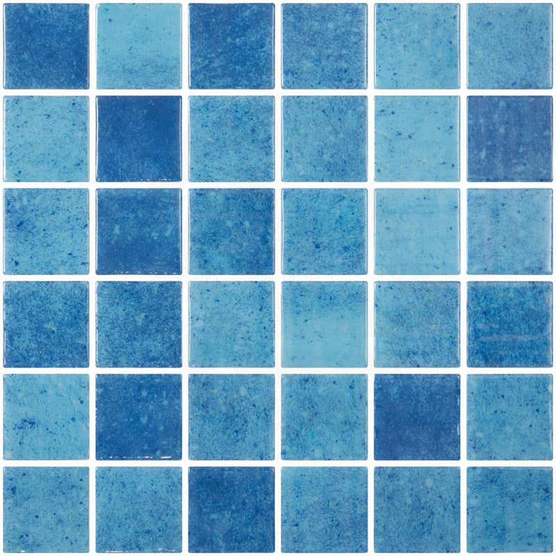 Onix Penta Pure Bluewave Glass Gloss Mosaic Tile 310x310mm Sheet (50x50mm Chip Piece)
