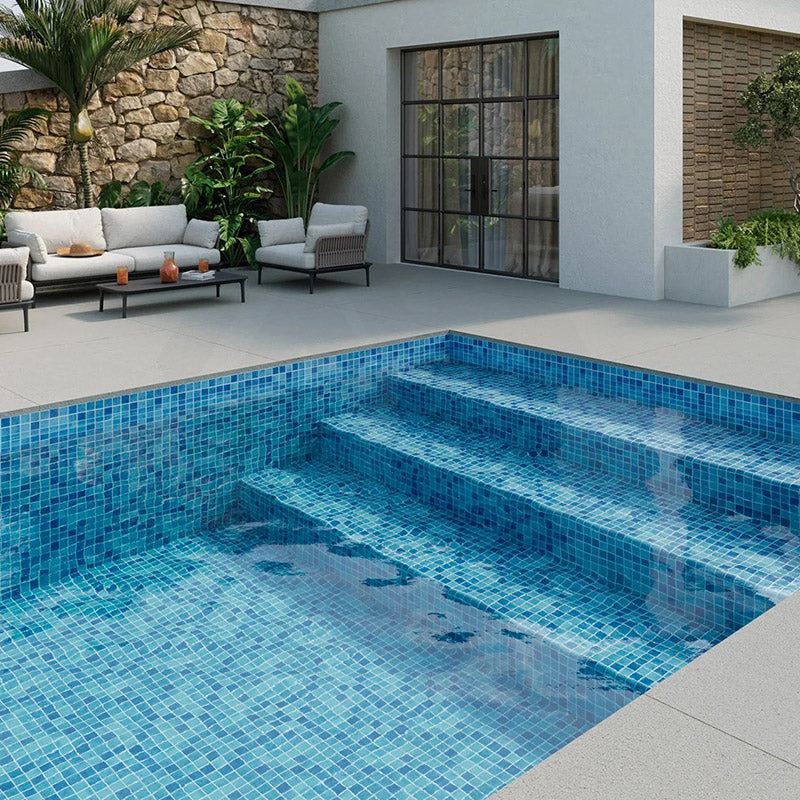 Onix Penta Pure Bluewave Glass Gloss Mosaic Tile 310x310mm Sheet (50x50mm Chip Piece)