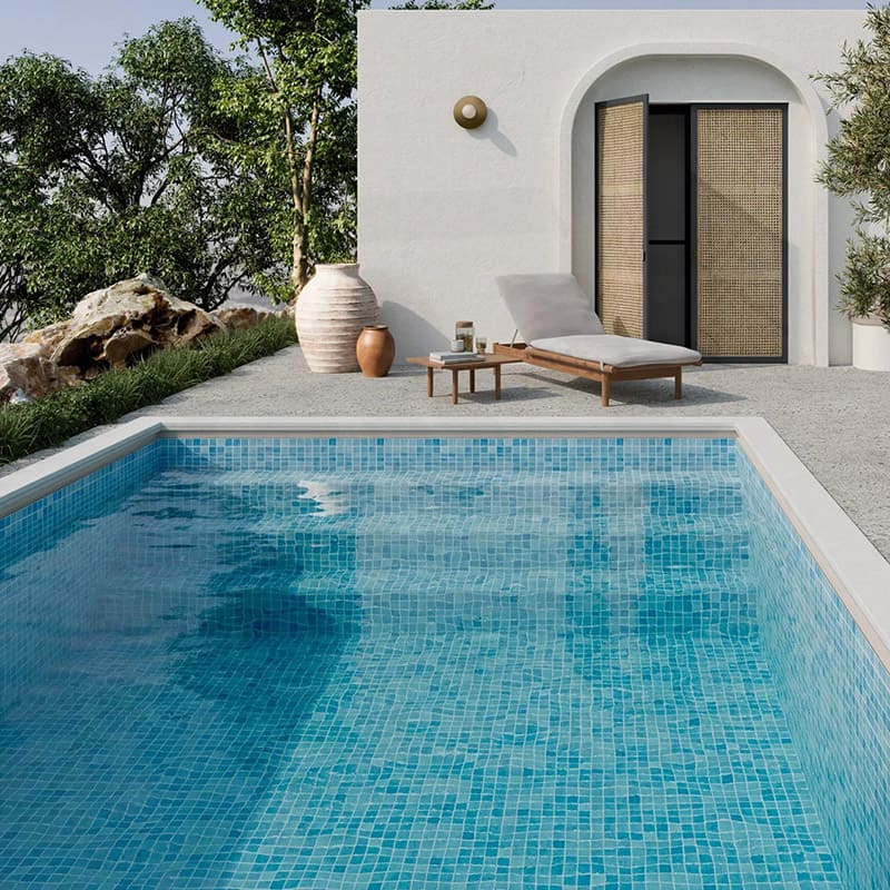 Onix Penta Pure Azure Glass Gloss Mosaic Tile 310x310mm Sheet (50x50mm Chip Piece)