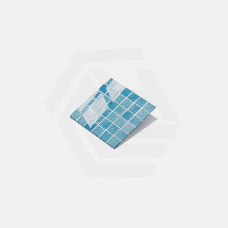 Onix Penta Pure Azure Glass Gloss Mosaic Tile 310x310mm Sheet (50x50mm Chip Piece)