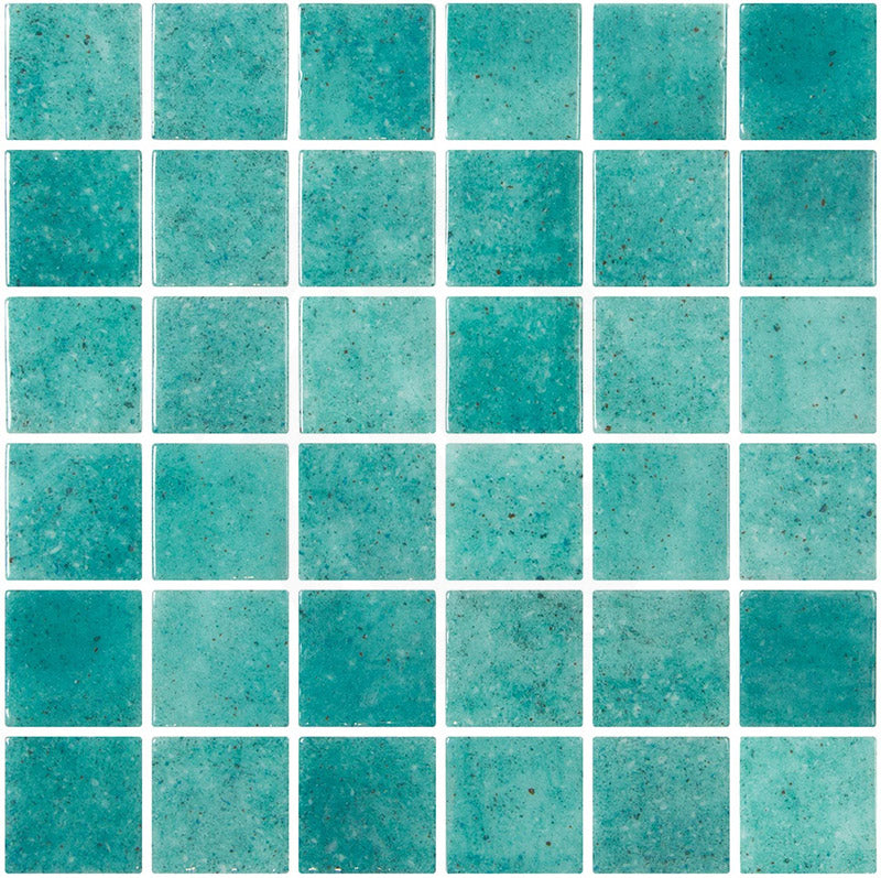 Onix Penta Pure Viridian Glass Gloss Mosaic Tile 310x310mm Sheet (50x50mm Chip Piece)
