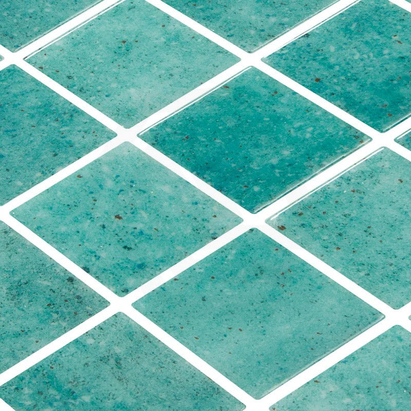 Onix Penta Pure Viridian Glass Gloss Mosaic Tile 310x310mm Sheet (50x50mm Chip Piece)
