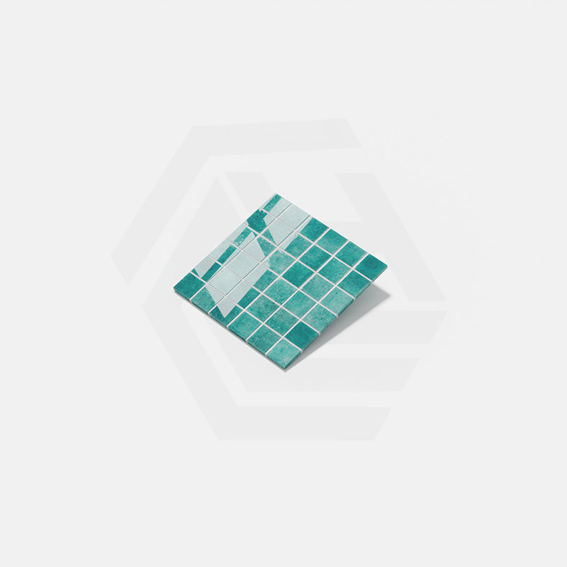 Onix Penta Pure Viridian Glass Gloss Mosaic Tile 310x310mm Sheet (50x50mm Chip Piece)