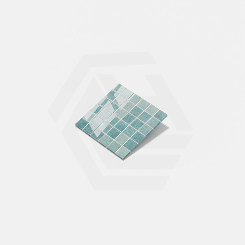 Onix Penta Pure Jade Glass Gloss Mosaic Tile 310x310mm Sheet (50x50mm Chip Piece)