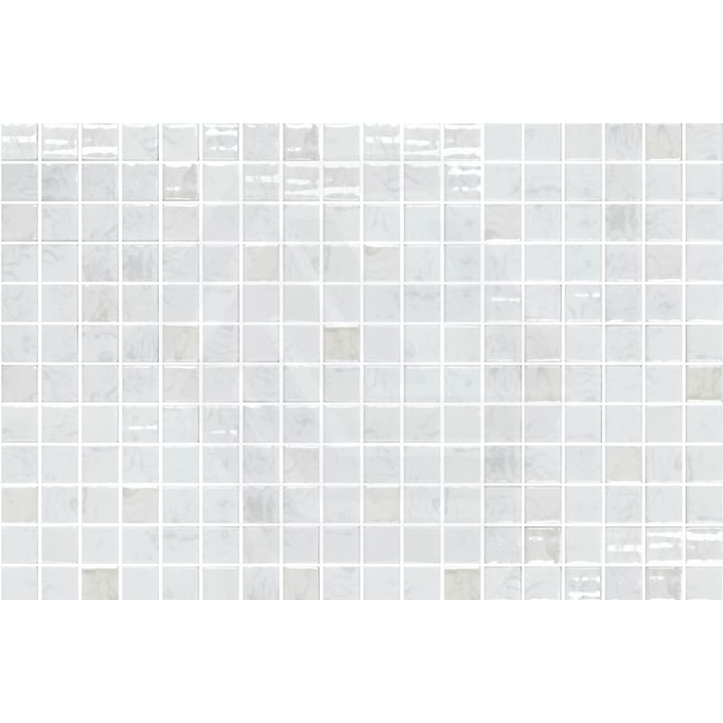 Onix Vanguard Arrecife Iridis Pearl Gloss Glass Mosaic Tile 310x467mm Sheet (25x25mm Chip Size)