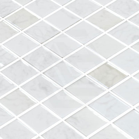 Onix Vanguard Arrecife Iridis Pearl Gloss Glass Mosaic Tile 310x467mm Sheet (25x25mm Chip Size)