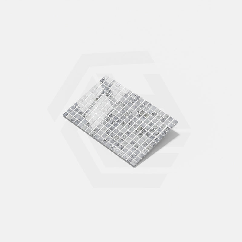 Onix Vanguard Arrecife Iridis Argent Gloss Glass Mosaic Tile 310x467mm Sheet (25x25mm Chip Size)