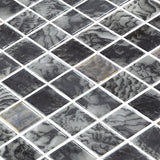 Onix Vanguard Arrecife Iridis Ash Gloss Glass Mosaic Tile 310x467mm Sheet (25x25mm Chip Size)