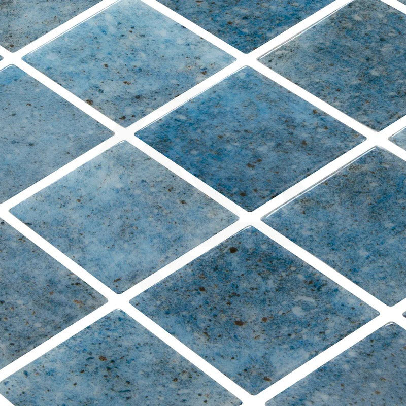 Onix Penta Pure Cobalt Glass Gloss Mosaic Tile 310x310mm Sheet (50x50mm Chip Piece)