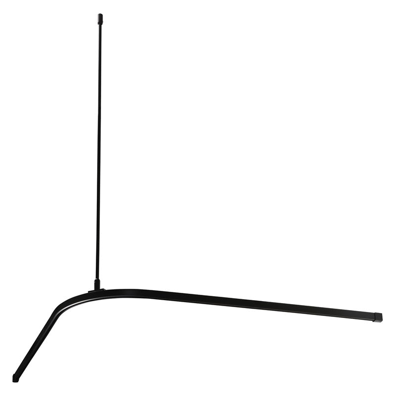 1200/1600Mm L Bend Shower Curtain Track System In Designer Black Special Care Needs