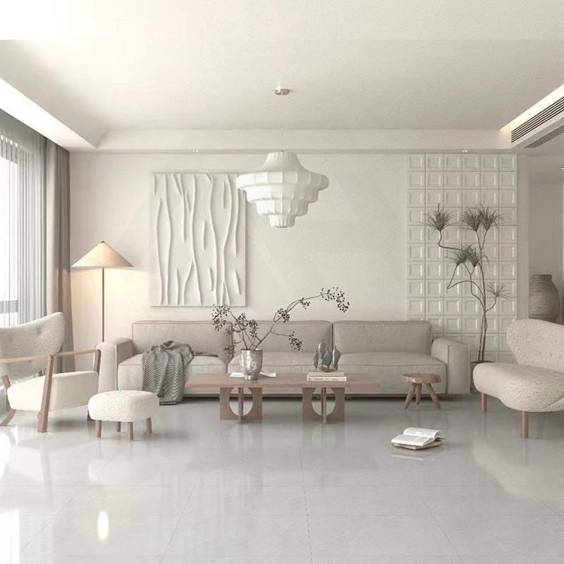 Cloud White Polished Marble Look 300/600/1200mm Tile