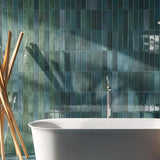 Portofino Brick Green Gloss Subway Ceramic Tile 65x260mm