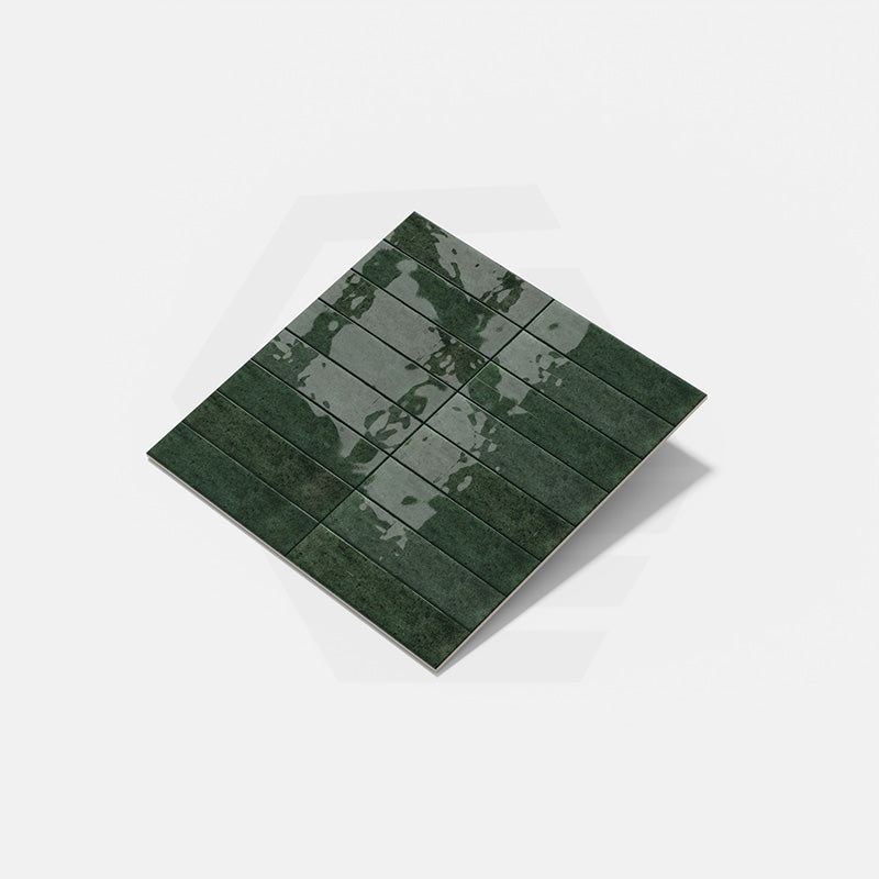 Portofino Brick Green Gloss Subway Ceramic Tile 65x260mm