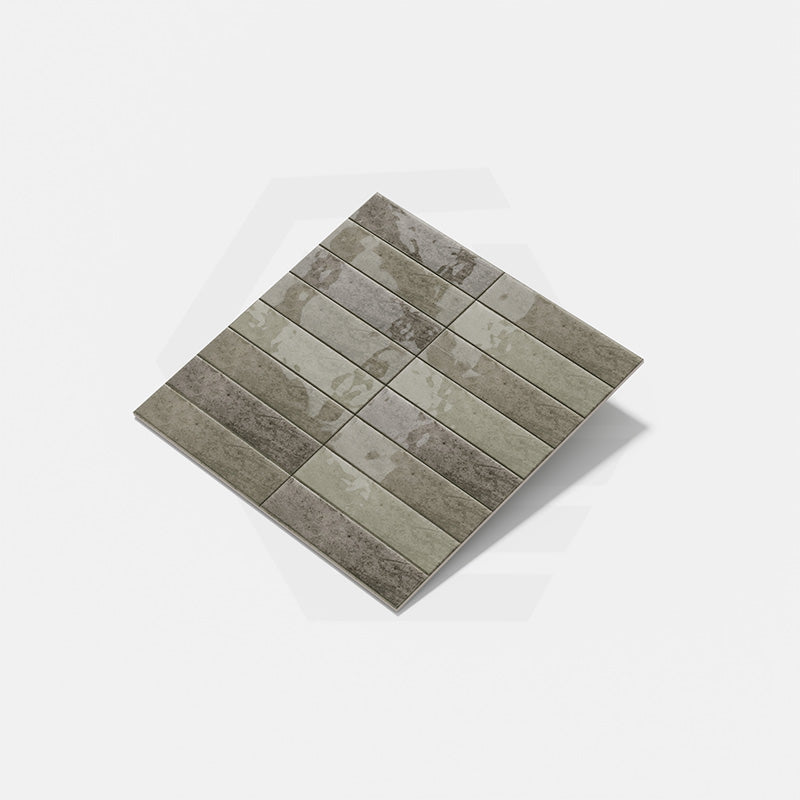 Portofino Brick Greige Gloss Subway Ceramic Tile 65x260mm
