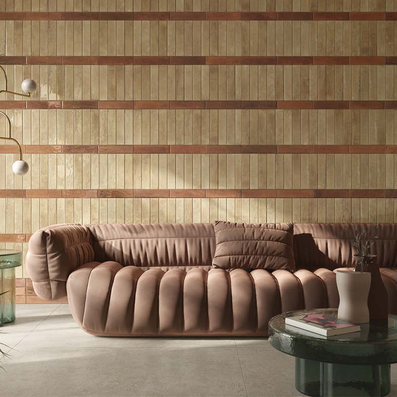 Portofino Brick Pink Gloss Subway Ceramic Tile 65x260mm