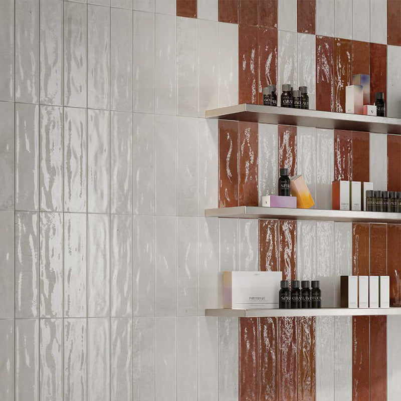Portofino Brick White Gloss Subway Ceramic Tile 65x260mm