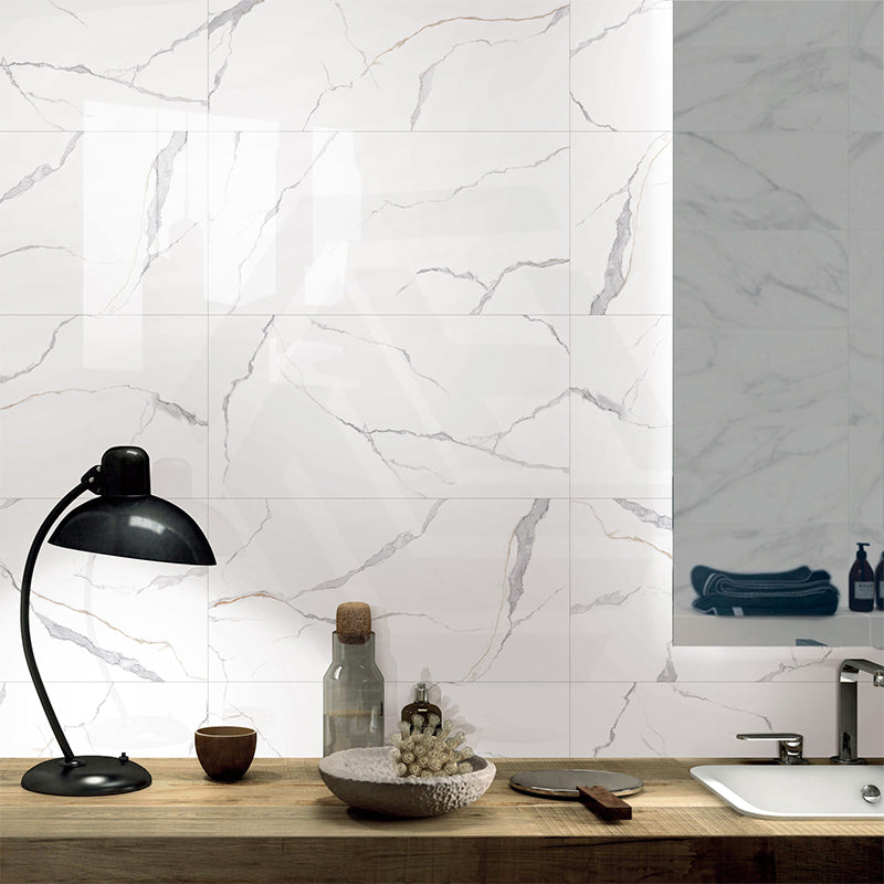 Royce Calacatta White Marble Look Polished 600/1200mm Tile