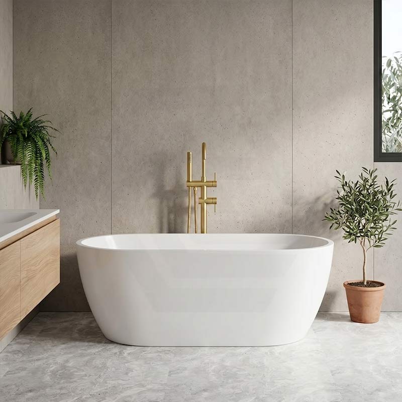 Seima Arko 120 Oval Freestanding Bathtub Acrylic with Smartfill System 1500/1700mm - Matt/Gloss White