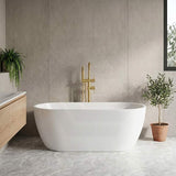 Seima Arko 120 Oval Freestanding Bathtub Acrylic with Smartfill System 1500/1700mm - Matt/Gloss White