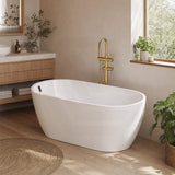 Seima Arko 120 Oval Freestanding Bathtub Acrylic with Smartfill System 1500/1700mm - Matt/Gloss White