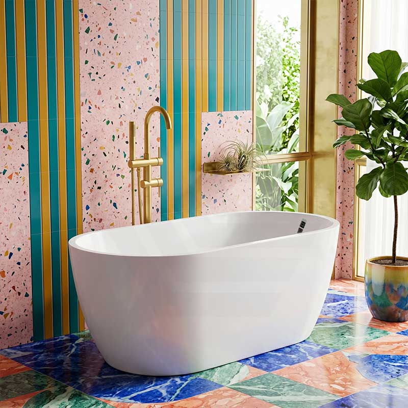 Seima Arko 120 Oval Freestanding Bathtub Acrylic with Smartfill System 1500/1700mm - Matt/Gloss White
